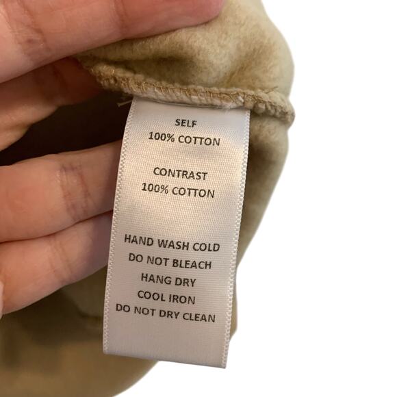 All:Row Beige Puff-Shoulder Fleece Sweatshirt (Size Medium) - Picture 5 of 6